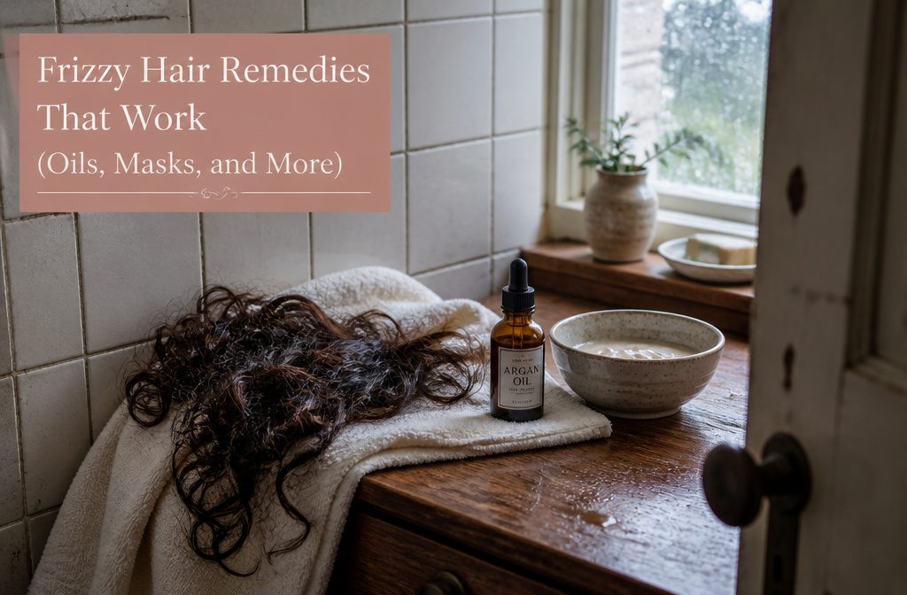 Frizzy hair with dry strands lifting around the head