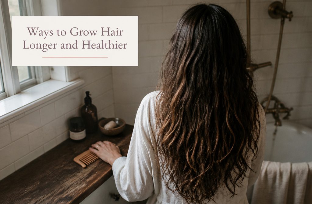Person with long healthy hair shown from behind
