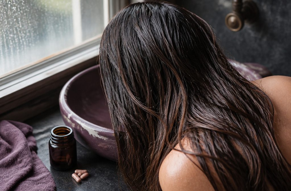 Lustriva hair growth supplements in their natural setting
